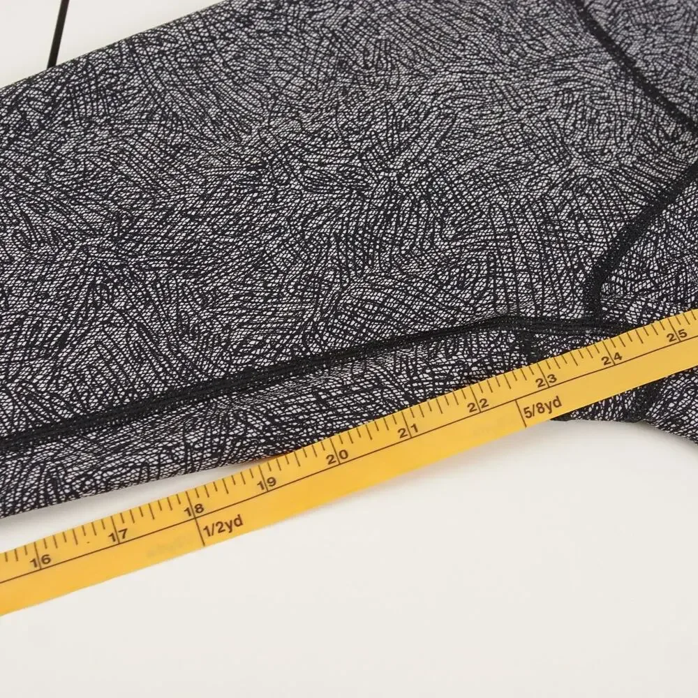 Lululemon Wunder Under High Rise Line Up Black White Ankle Leggings Womens Sz 6